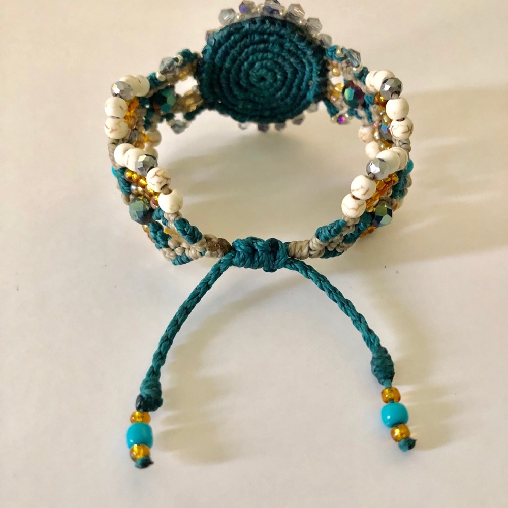 Beaded Macrame Adjustable Bracelet - image 4